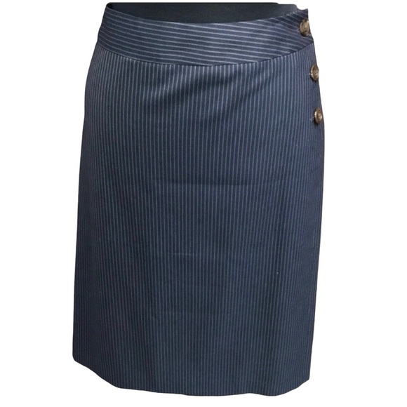 Talbots Pinstriped Side Button Skirt - Picture 1 of 3